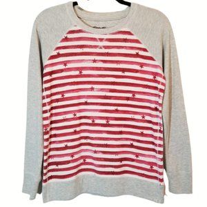 Eddie Bauer Legendwash Stripes and Stars Top Small